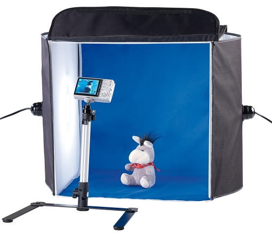 SOMIKON Professionelle Foto-Studio-Box inkl. 2 Fotolampen und Stativ
