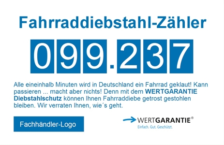 Neu für den Fachhandel: Der Fahrraddiebstahl-Zähler