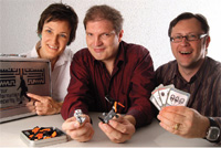 Ankha Haucke, Dietmar Pokoyski und Udo Eichstädt  (v.r.n.l.) mit known_sense-Awareness-Tools