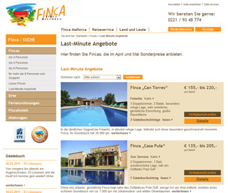 Hochwertige Fincas als Last-Minute-Angebote: www.fincamallorca.de © Finca Mallorca GmbH Hochwertige Fincas als Last-Minute-Angebote: www.fincamallorca.de © Finca Mallorca GmbH