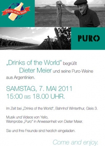Dieter Meier bei Drinks of the World, Bahnhof Winterthur Dieter Meier bei Drinks of the World, Bahnhof Winterthur