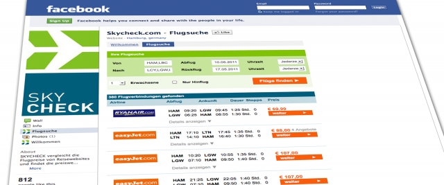 Die SKYCHECK-Flugsuche jetzt auch auf Facebook