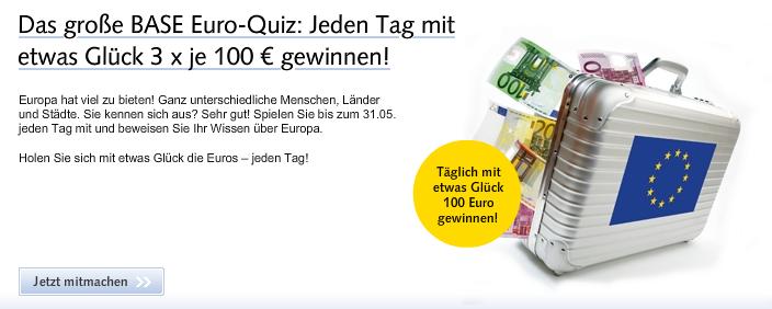 BASE des Monats: Beim Euro-Quiz Bargeld gewinnen