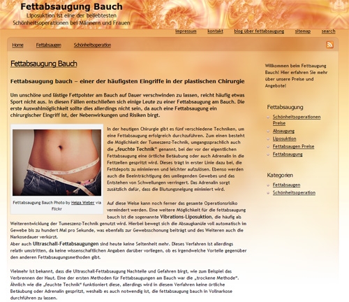 Online Ratgeber spezialisiert für Fettabsaugung im Bauchbereich