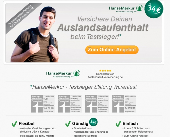Richtig versichert ins Ausland mit dem Testsieger Richtig versichert ins Ausland mit dem Testsieger