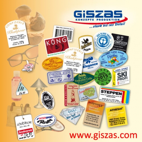 Giszas GmbH: die Druckerei liefert hochwertige und individuelle Etiketten für den Fach- und Einzelha Giszas GmbH: die Druckerei liefert hochwertige und individuelle Etiketten für den Fach- und Einzelha