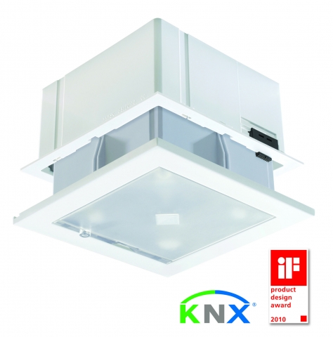 Jetzt auch als KNX-Lösung: Der preisgekrönte ThebenHTS Präsenzmelder PlanoCentro KNX für große Bürof