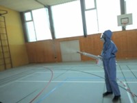 Vernebelung einer Sporthalle