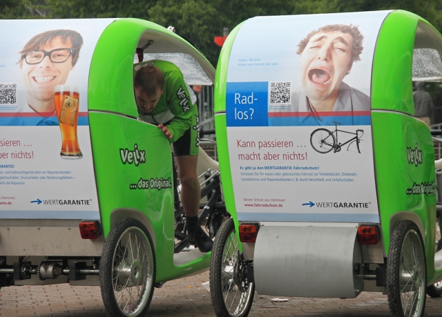 Fahrradtaxi fahren beim