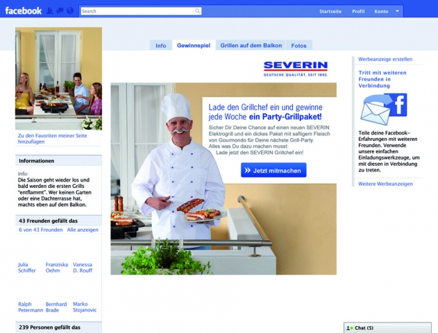 SEVERIN präsentiert neue Barbecue-Kampagne auf Facebook SEVERIN präsentiert neue Barbecue-Kampagne auf Facebook