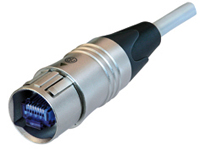 Der EtherCon® CAT6 von Neutrik mit RJ45 Steckmodul von R&M.