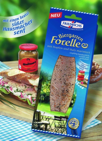 Neu: FRIEDRICHS Biergarten-Forelle mit Hopfen und Malz mariniert Neu: FRIEDRICHS Biergarten-Forelle mit Hopfen und Malz mariniert