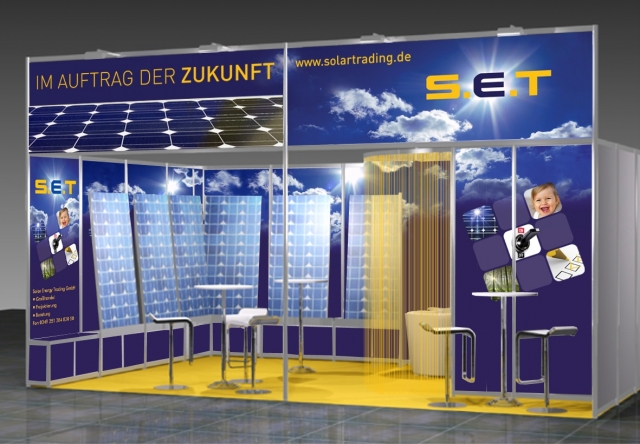 ALPHA baut für S.E.T. Solar Energy Trading GmbH auf der Intersolar 2011 den Messestand. ALPHA baut für S.E.T. Solar Energy Trading GmbH auf der Intersolar 2011 den Messestand.