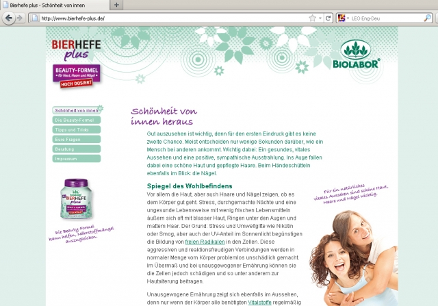Allesüber Bierhefe / Neue Website informiertüber Beauty-Fragen Allesüber Bierhefe / Neue Website informiertüber Beauty-Fragen