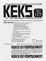 Kampagnenplakat von Kurt Schwiiters für die Bahlsen Keksfabrik / 1927 Kampagnenplakat von Kurt Schwiiters für die Bahlsen Keksfabrik / 1927