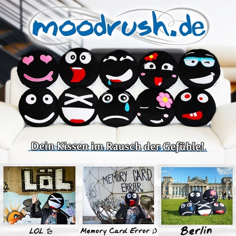 Ein Jahr moodrush.de - Drei Studenten entwickeln mit Smiley-Kissen Gefühle zum Anfassen Ein Jahr moodrush.de - Drei Studenten entwickeln mit Smiley-Kissen Gefühle zum Anfassen