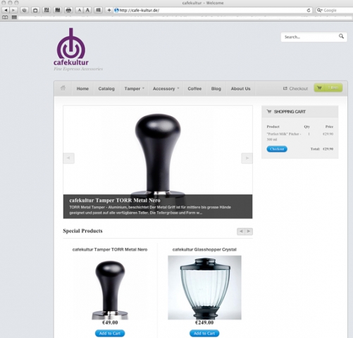 Schönes und Praktisches für Espressofans - die neue Webpräsenz von cafekultur Schönes und Praktisches für Espressofans - die neue Webpräsenz von cafekultur