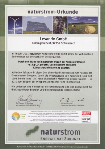 LESANDO® leistet Beitrag zum Ausbau regenerativer Energien LESANDO® leistet Beitrag zum Ausbau regenerativer Energien