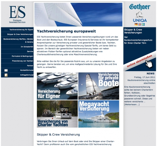 EIS Yachtversicherung ab 01.07.2011 breiter aufgestellt