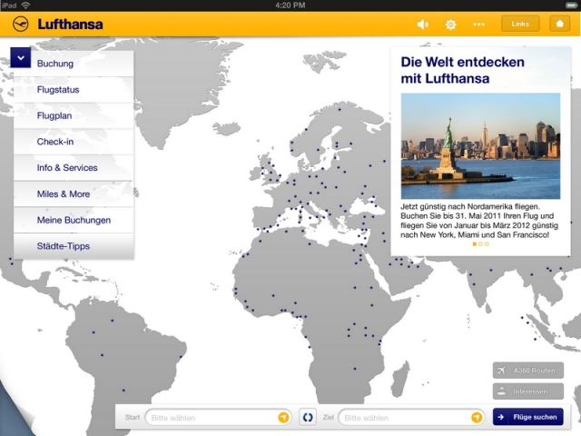 CLANMO: Lufthansa for iPad - Mobile Services neu erleben CLANMO: Lufthansa for iPad - Mobile Services neu erleben