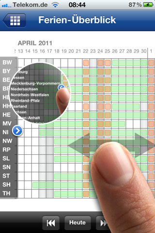 Screenshot Ferienkalender Screenshot Ferienkalender
