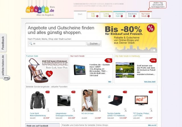 Schäppchenplattform mysale.de startet Schäppchenplattform mysale.de startet