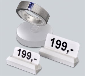 Preis-Präsentation für Schmuck mit Etiketten-Ständern kleiner und feiner Preis-Präsentation für Schmuck mit Etiketten-Ständern kleiner und feiner