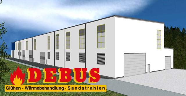 Hallenneubau für Herdwagen-Glüh- und Vergüteofen und Großraum-Freistrahlputzhaus. Hallenneubau für Herdwagen-Glüh- und Vergüteofen und Großraum-Freistrahlputzhaus.