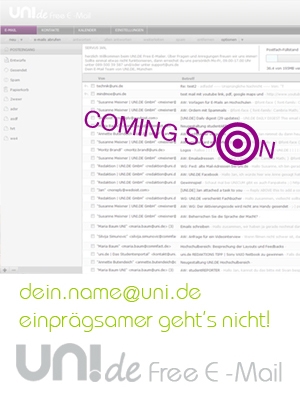 Der deutsche Free E-Mail Provider UNI.DE erscheint ab September im neuen, klaren Design mit modernen