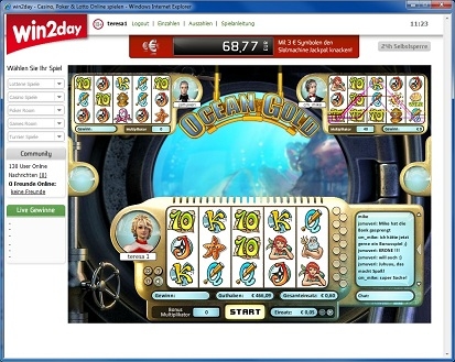 Platz nehmen im ersten win2day-Slotraum und mit anderen spielen - Tauchen und