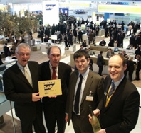 Übergabe des GOLD-Partner Schilds durch die SAP auf der diesjährigen CeBIT in Hannover