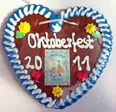 Kirmesherz, Lebkuchenherz mit original Oktoberfestlogo 2011