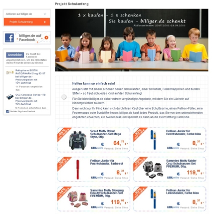 billiger.de-Aktion: Günstig Schulbedarf kaufen - eine Spende für Flüchtlingskinder legt billiger.de billiger.de-Aktion: Günstig Schulbedarf kaufen - eine Spende für Flüchtlingskinder legt billiger.de