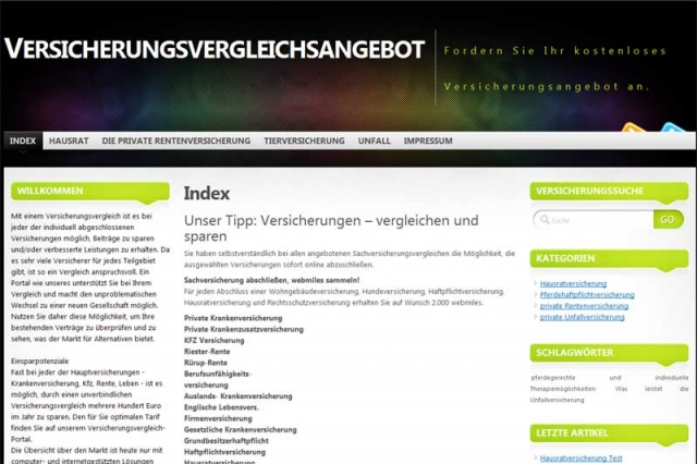 kostenloses Versicherungsvergleichsangebot kostenloses Versicherungsvergleichsangebot