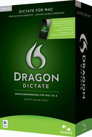 Nuance bringt Dragon Dictate für Mac 2.5 auf den Markt Nuance bringt Dragon Dictate für Mac 2.5 auf den Markt