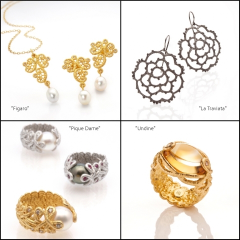 Zarte Bande: Spitzenschmuck in Gold und Silber von Brigitte Adolph Zarte Bande: Spitzenschmuck in Gold und Silber von Brigitte Adolph
