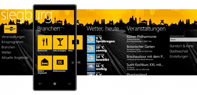 App von meinestadt.de jetzt exklusiv für das Windows Phone 7 App von meinestadt.de jetzt exklusiv für das Windows Phone 7