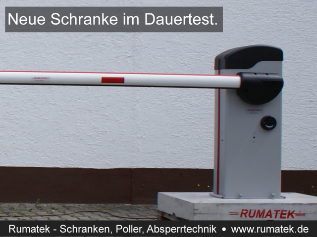 Rumatek - Schranken, Poller, Absperrtechnik testet neue Automatik Schranke in edler Optik Rumatek - Schranken, Poller, Absperrtechnik testet neue Automatik Schranke in edler Optik