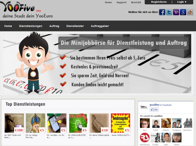 YooFive jetzt kostenlos - Provisionsfrei und Sie bestimmen ihren Preis selbst ab YooFive jetzt kostenlos - Provisionsfrei und Sie bestimmen ihren Preis selbst ab