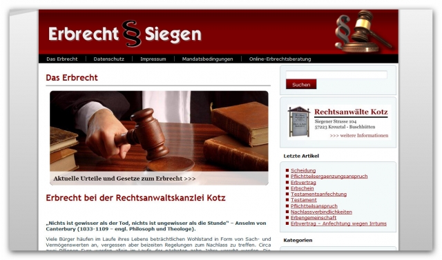 Zuverlässige Erbrechtsberatung bei Siegens kompetenter Rechtsanwaltskanzlei Kotz