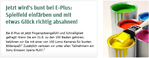 E-Plus Color Splash: Spielfeld einfärben und Smartphone gewinnen E-Plus Color Splash: Spielfeld einfärben und Smartphone gewinnen