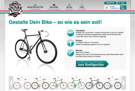 Coolnessfaktor garantiert: Snake Rides bietet innovativen Online-Shop für individuelle Fixie und Sin Coolnessfaktor garantiert: Snake Rides bietet innovativen Online-Shop für individuelle Fixie und Sin