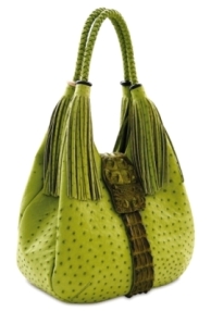 Beuteltasche „Caroline“ aus Straußenleder 