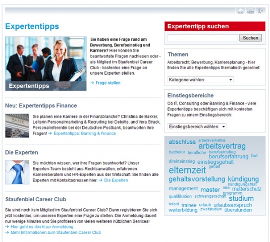 Staufenbiel.de: Frag den Experten - kostenlos! Staufenbiel.de: Frag den Experten - kostenlos!