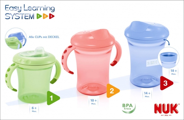 Trinken lernen Schritt für Schritt:   Das neue NUK Easy Learning 1-2-3 System
