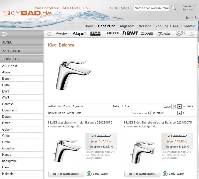 Kludi Balance Armaturen