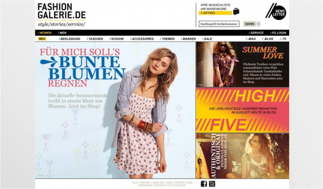 Neuer Mode Online Shop www.fashiongalerie.de  bietet Style/Stories/Service