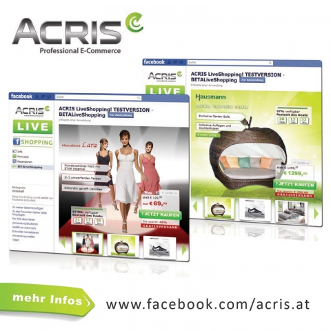 Mit der ACRIS LiveShopping App die Facebook Community begeistern! Mit der ACRIS LiveShopping App die Facebook Community begeistern!