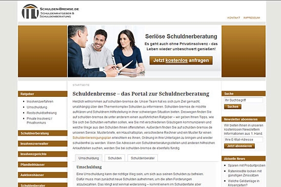 Relaunch von schulden-bremse.de Relaunch von schulden-bremse.de