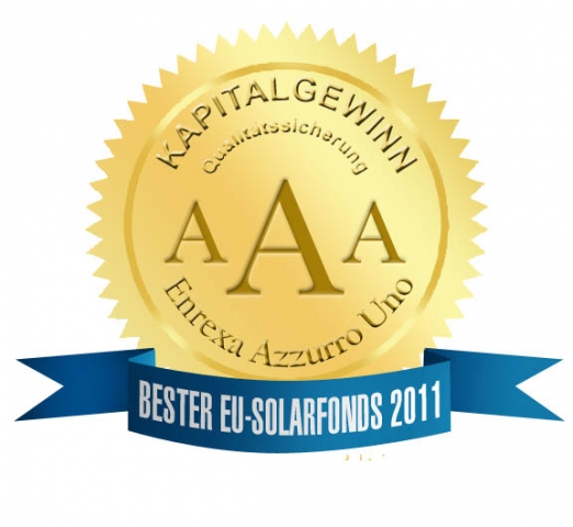 Enrexa - Azzurro Uno - bester EU-Solarfonds mit Triple A